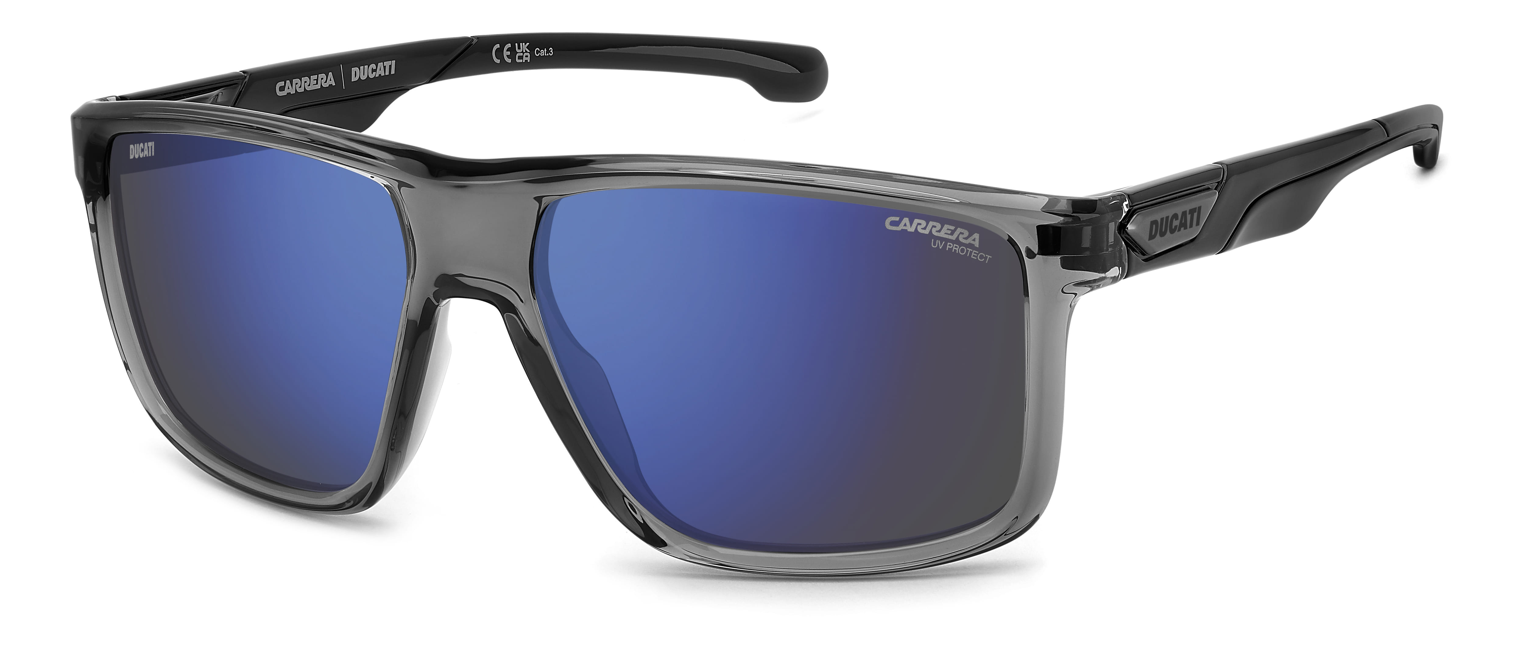 Carrera CARDUC 056/S Sunglass Transparent Grey Male Full She Sunglass — Transparent Grey frame — alternate view