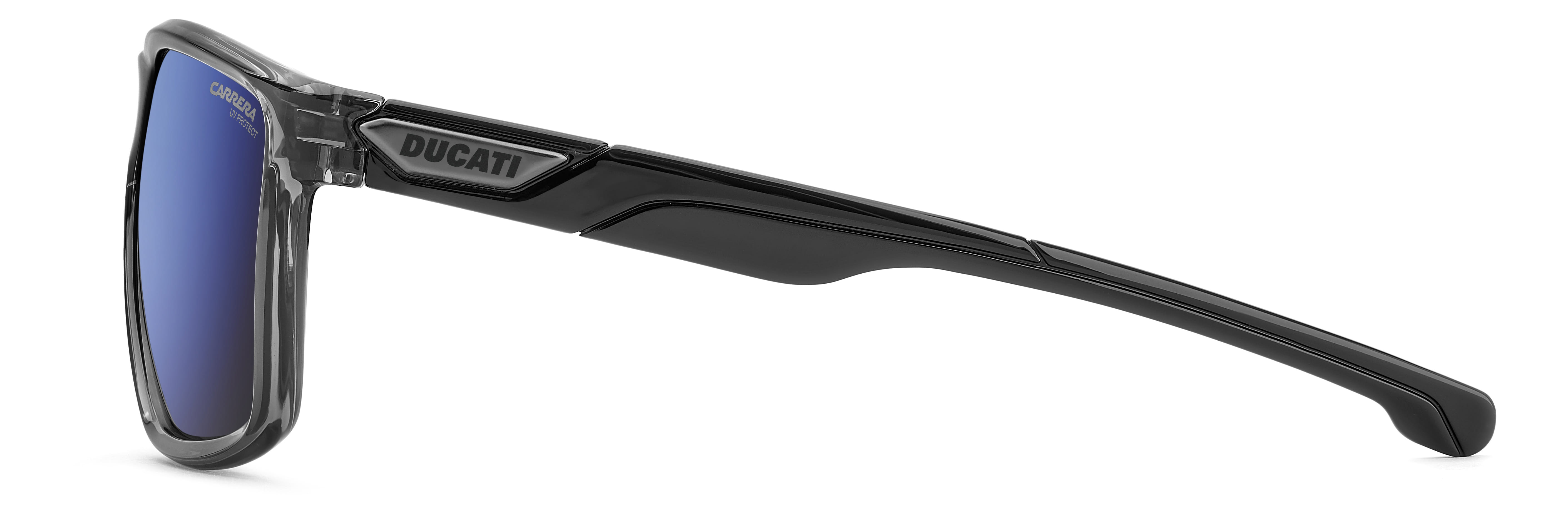 Carrera CARDUC 056/S Sunglass Transparent Grey Male Full She Sunglass — Transparent Grey frame — view 3