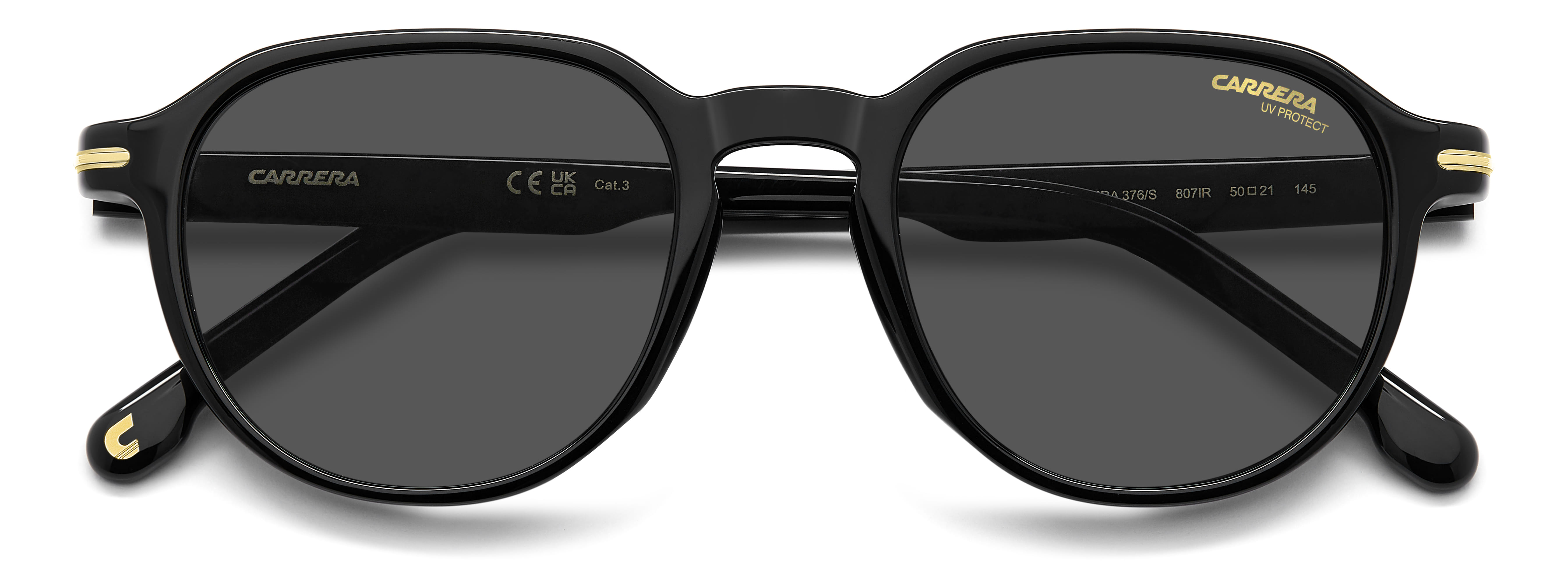 CARRERA 376/S 807IR CAT.3 376/S Sunglass Black Unisex Full S Sunglass — Black frame — view 4