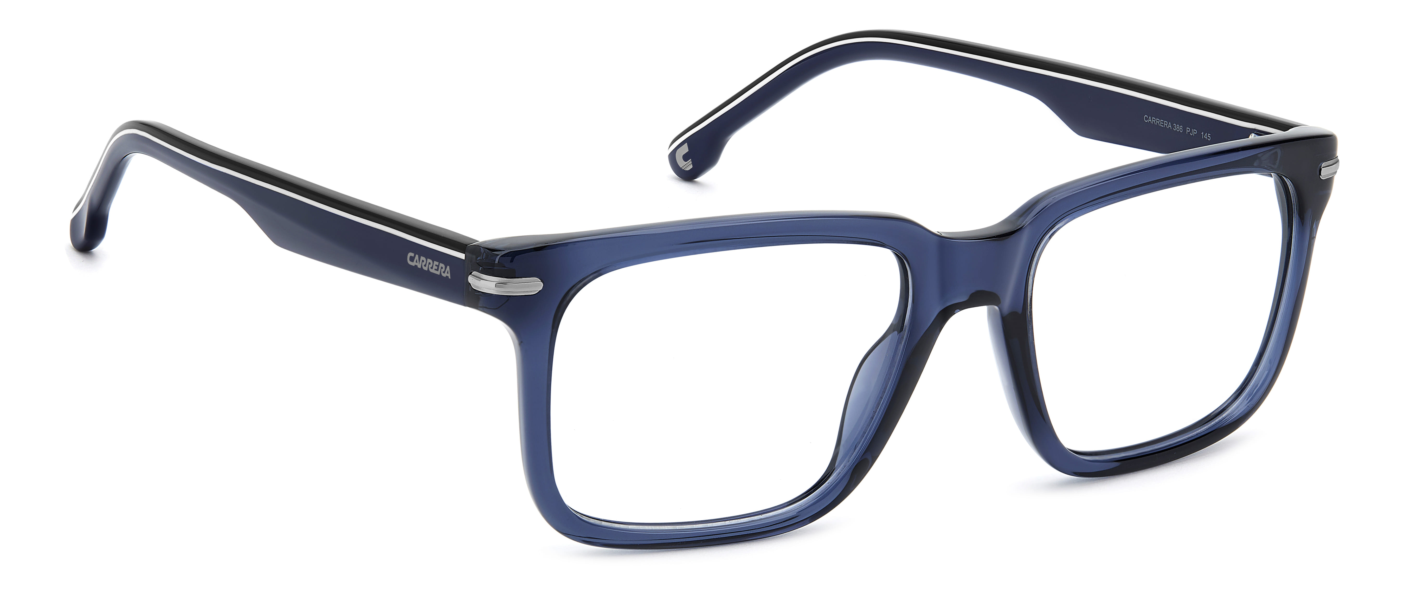 CARRERA 386 PJP 386 Frame Transparent Blue Male Full Shell Frame — Transparent Blue frame — view 2