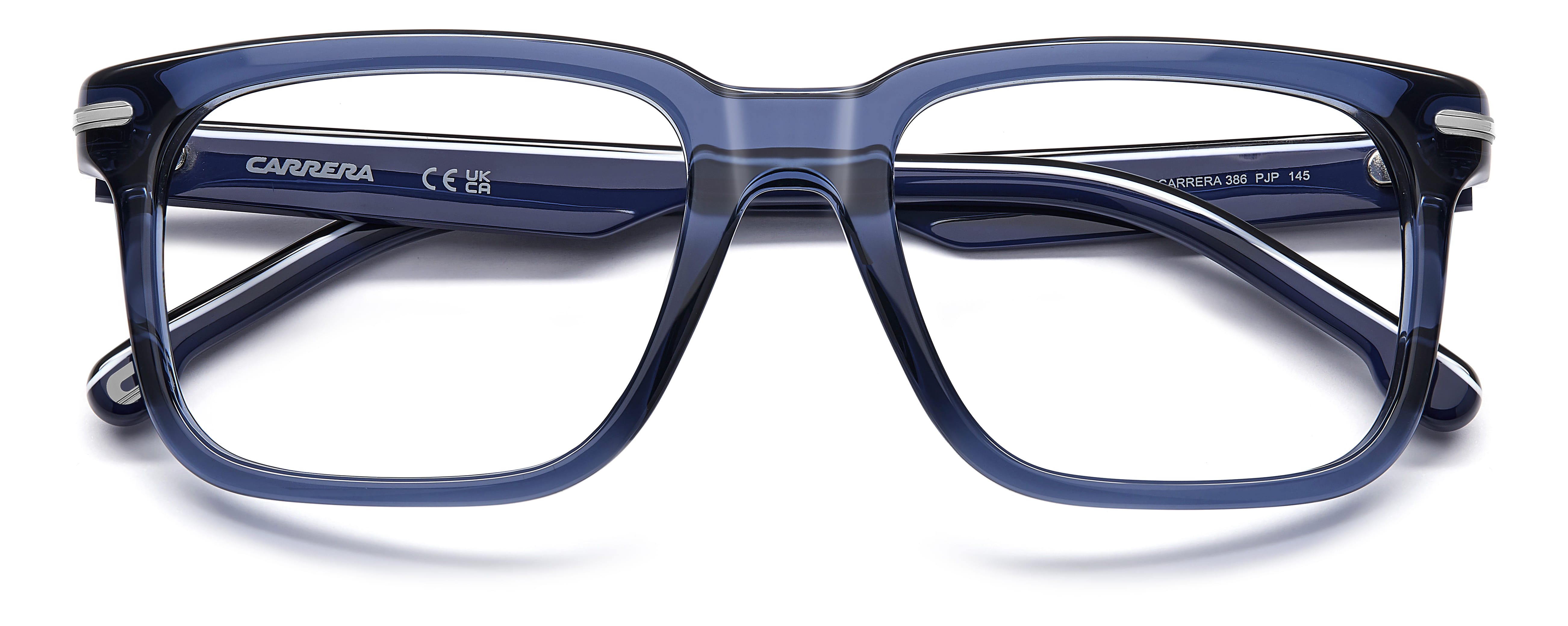 CARRERA 386 PJP 386 Frame Transparent Blue Male Full Shell Frame — Transparent Blue frame — view 4