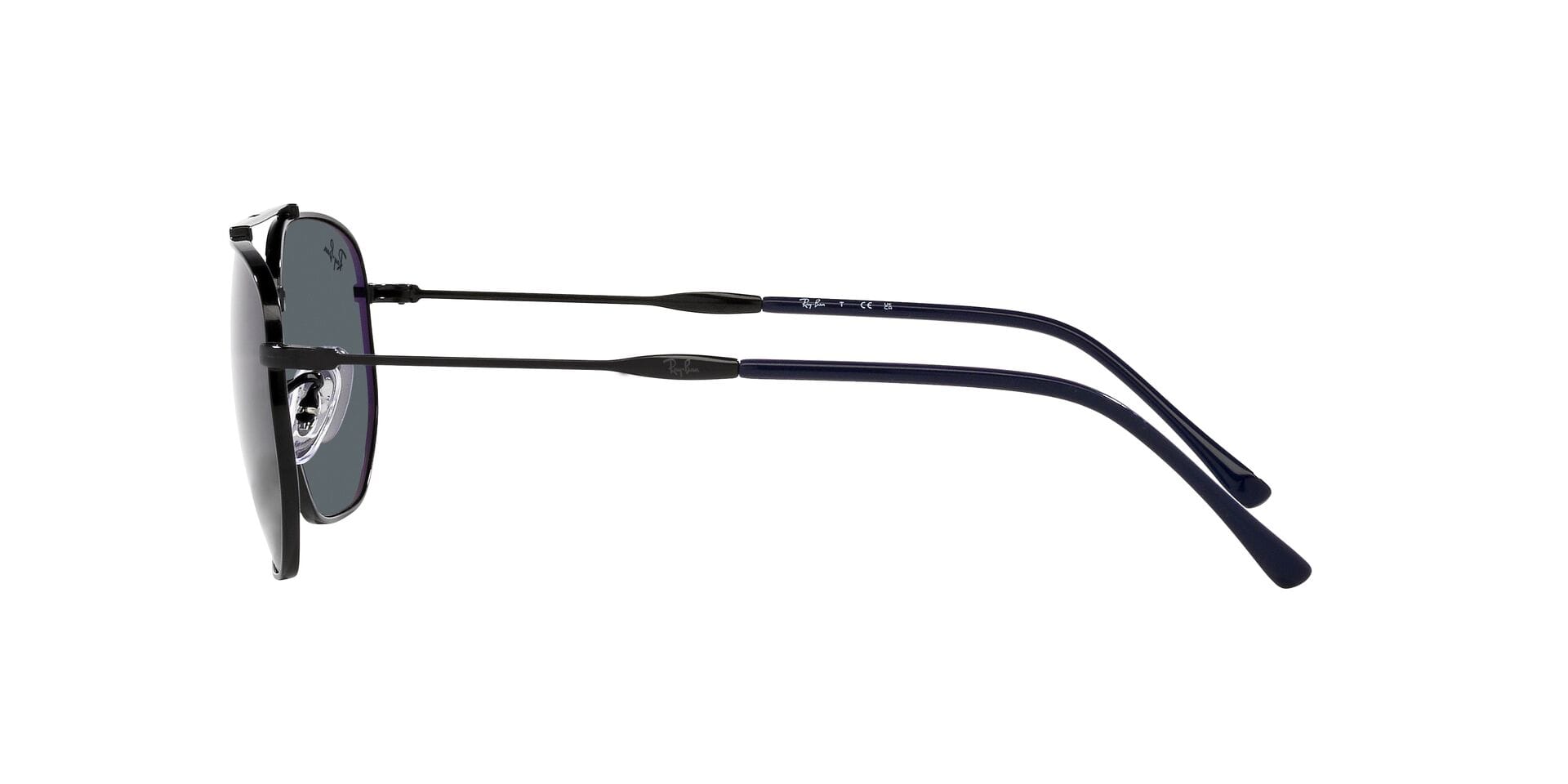 Rayban 0RB3707 Sunglass Black Unisex Full Metal Sunglass — Black frame — view 3