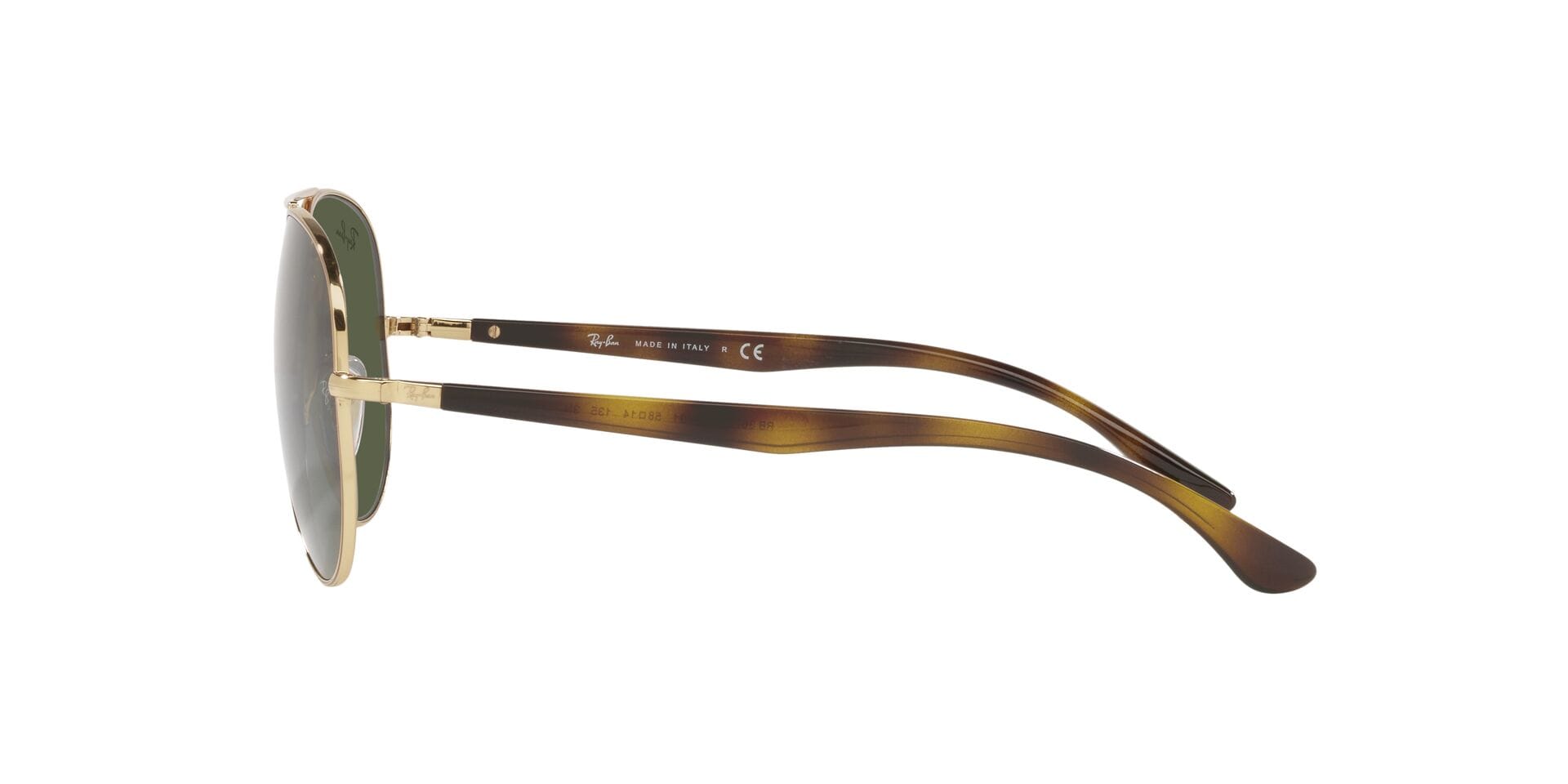 Rayban 0RB3675 Sunglass Gold Unisex Full Shell Sunglass — Gold frame — view 3