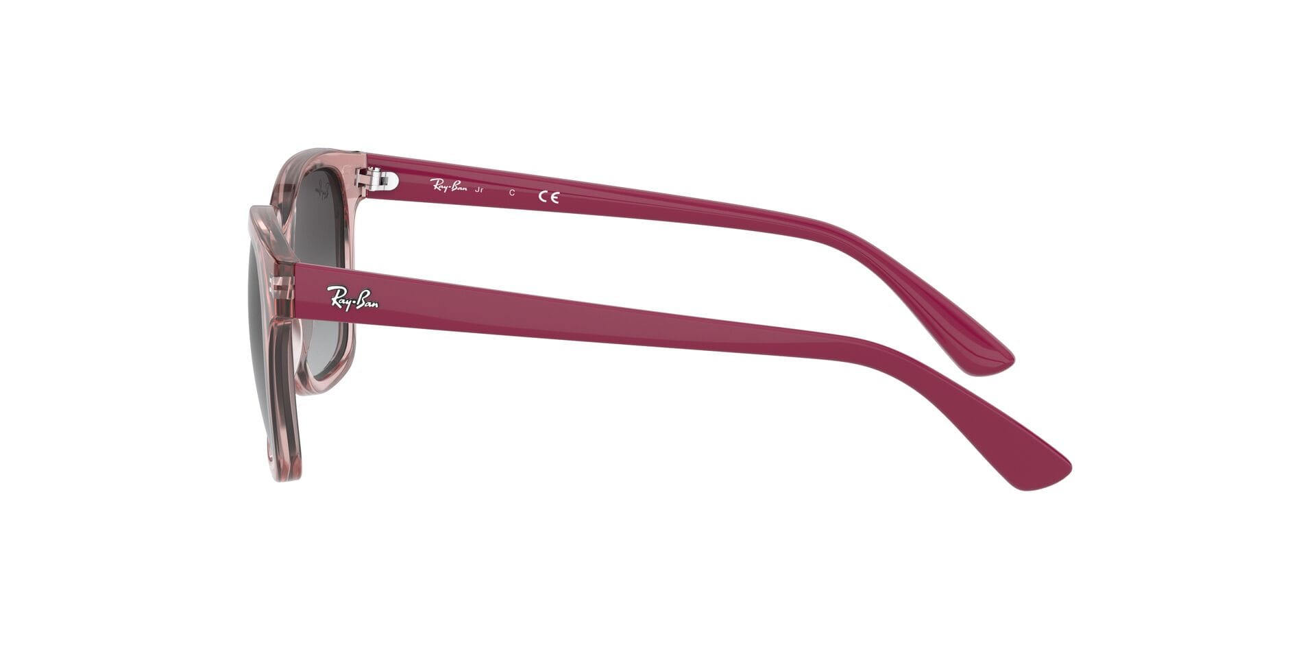 Rayban RJ9071S Sunglass Transparent Pink Kids Full Shell Sunglass — Transparent Pink frame — view 3