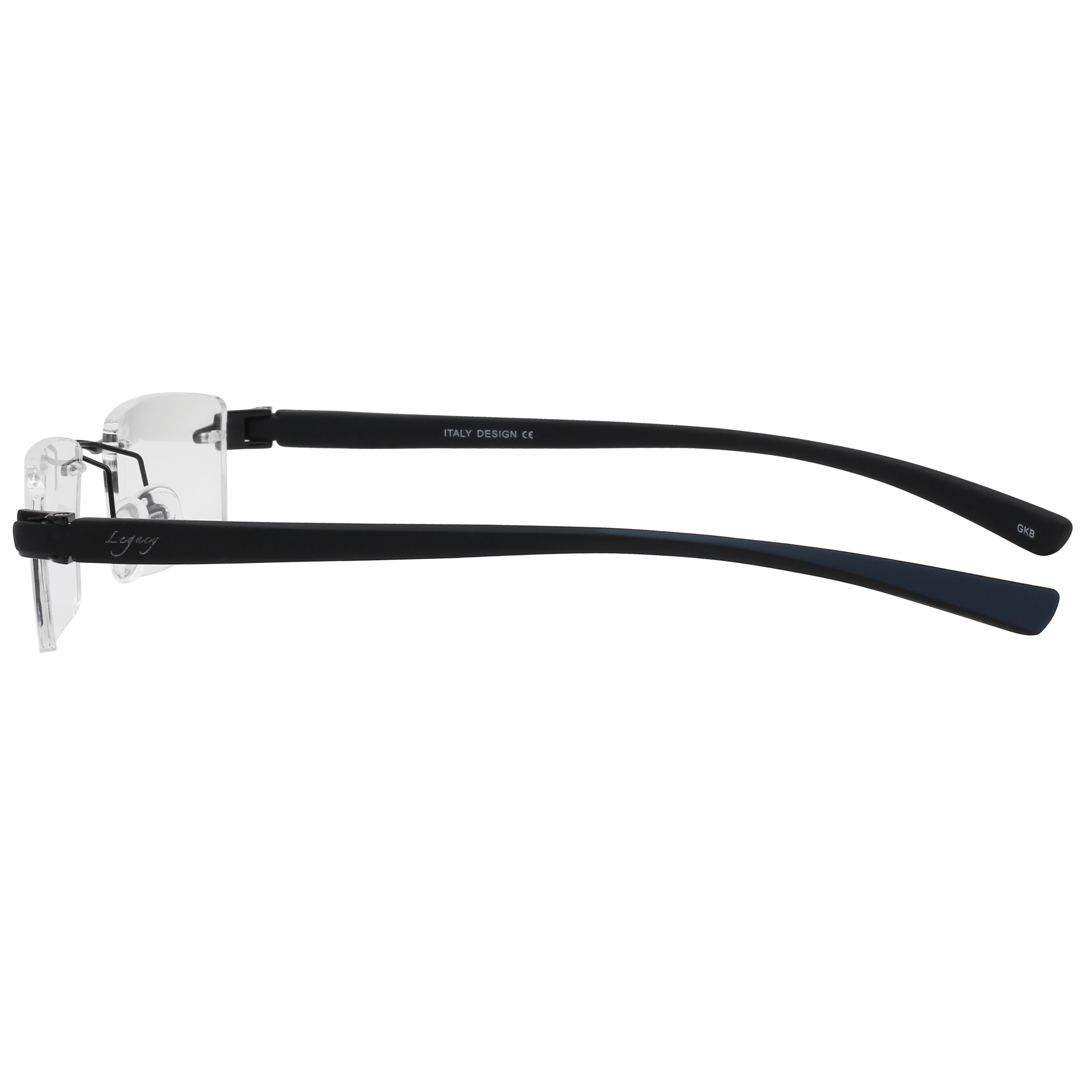 Inspira 6715N Frame Black Unisex RimLess Rubber Frame — Black frame — view 3