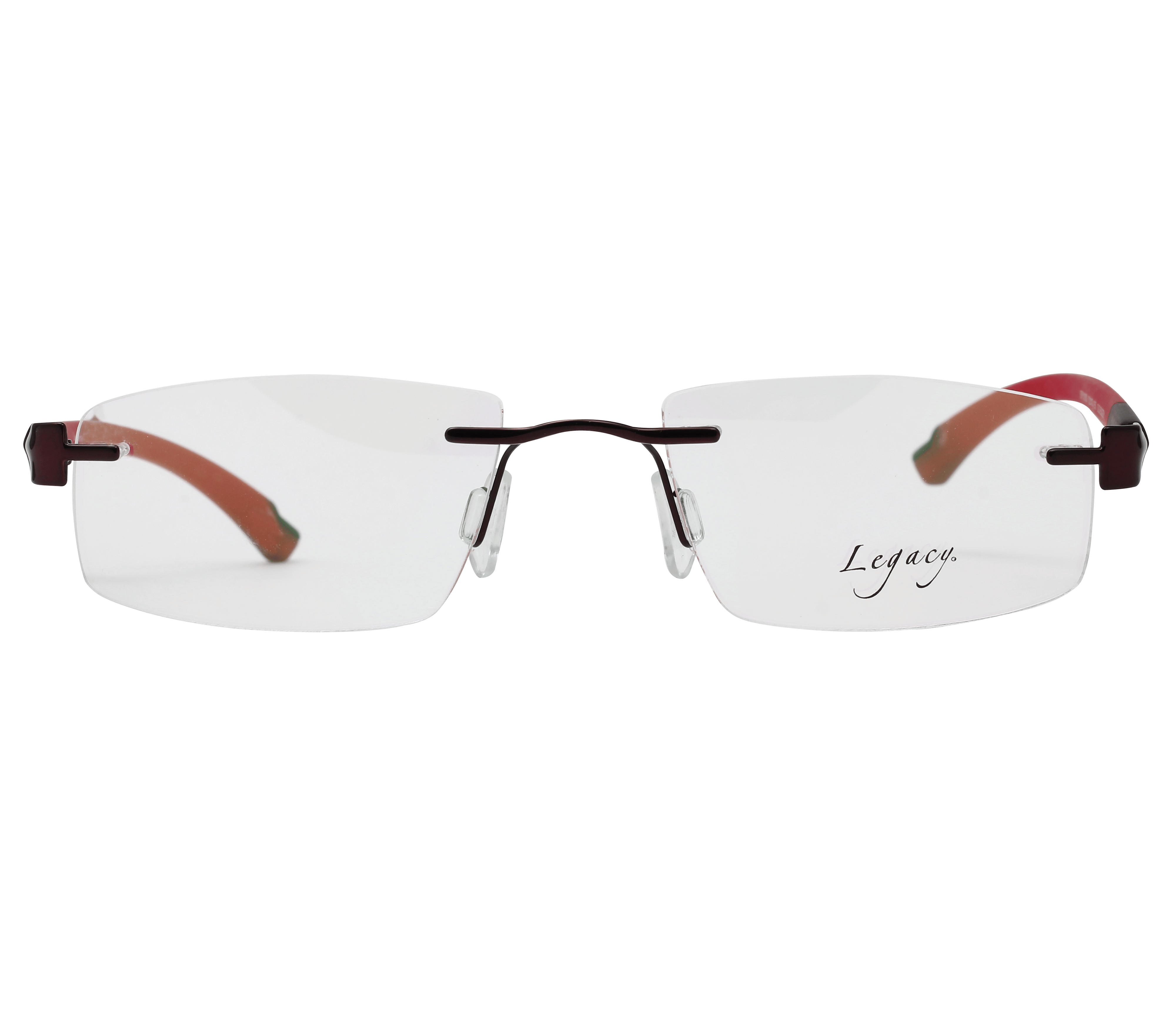 Inspira 1315D Frame Brown Unisex RimLess Rubber Frame — Brown frame — view 2