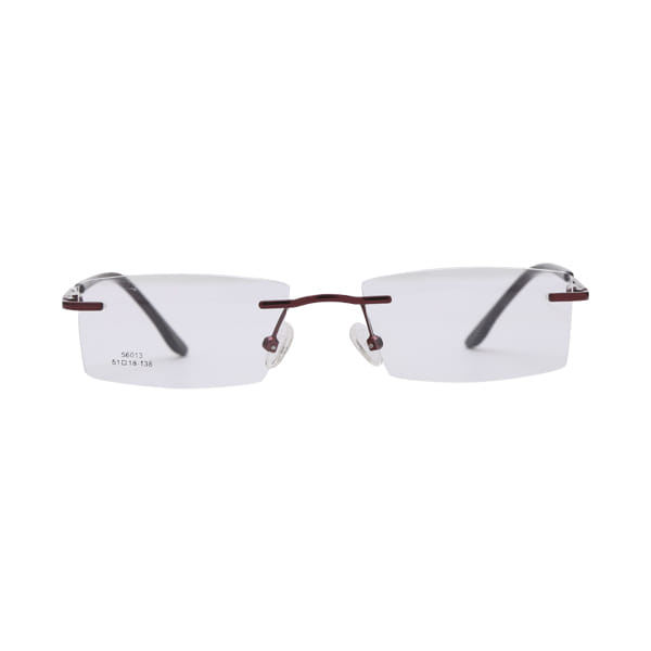Inspira 56013/56014 Frame Maroon Unisex RimLess Metal Frame — Maroon frame — view 2