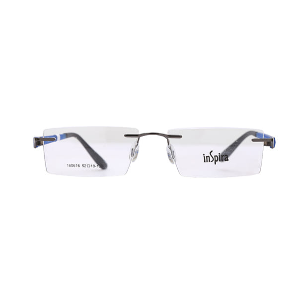 Inspira 160616 Frame Grey Unisex RimLess Shell Frame — Grey frame — view 2