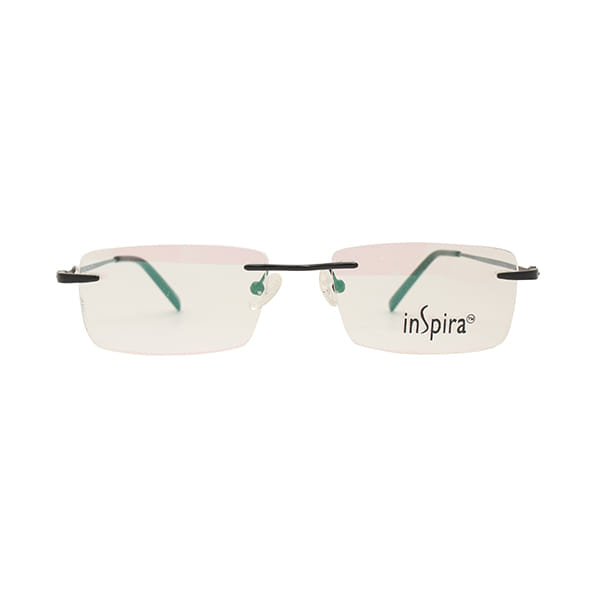 Inspira 4216D Frame Black Unisex RimLess Metal Frame — Black frame — view 2