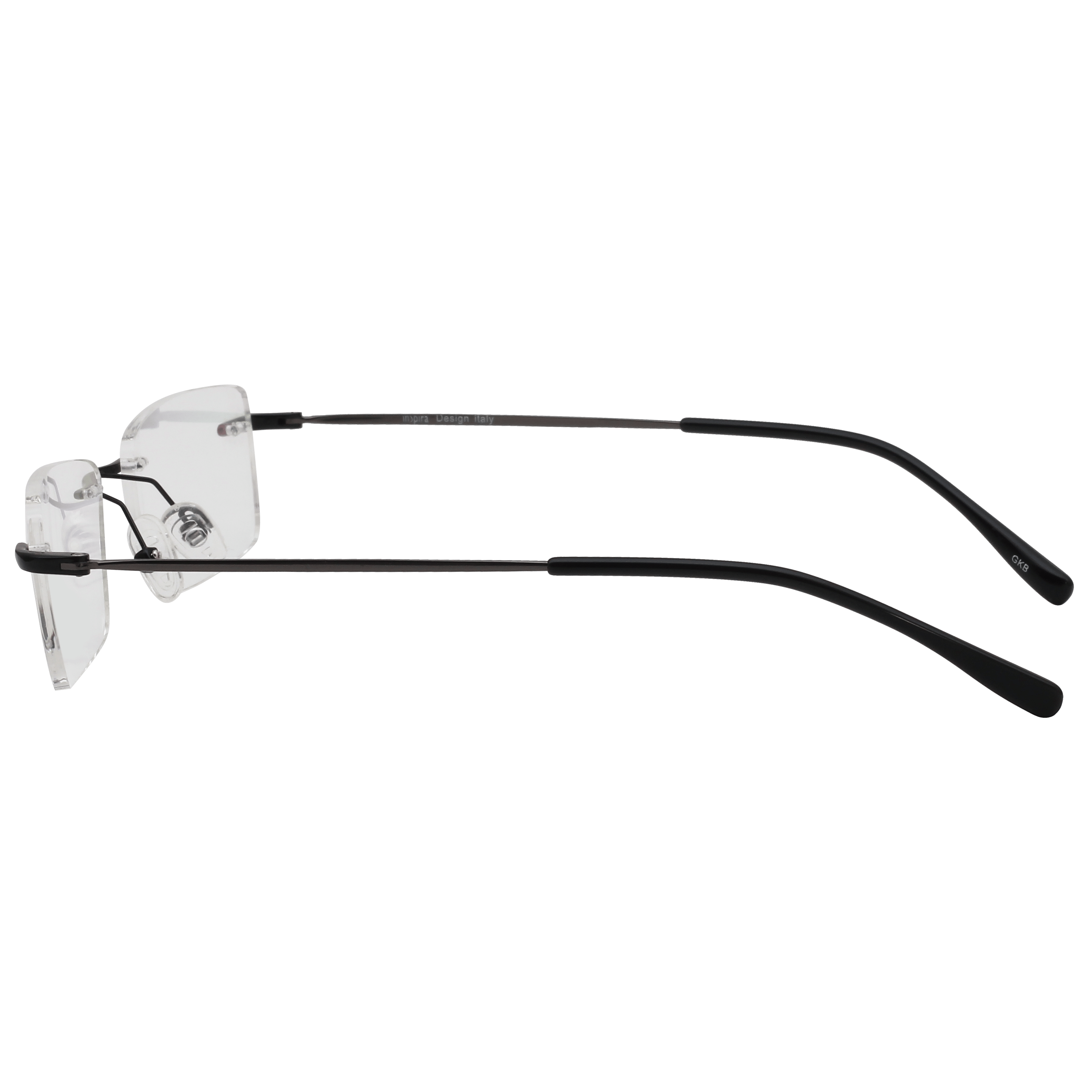 Inspira 4216D Frame Black Unisex RimLess Metal Frame — Black frame — view 6