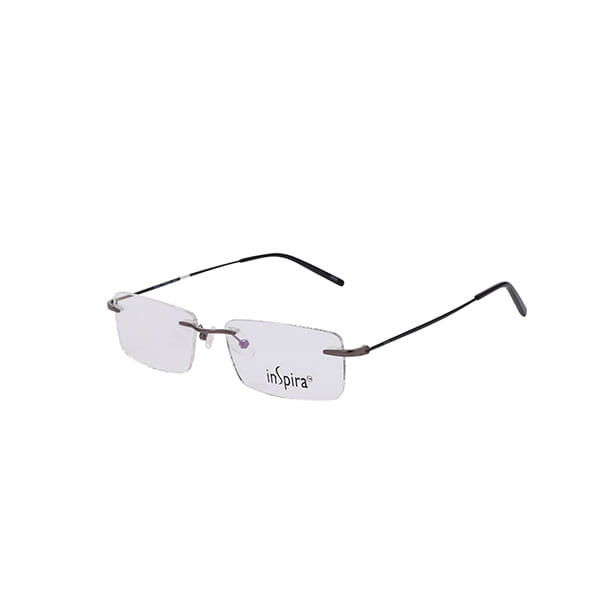 Inspira 4216D Frame Gun Metal Unisex RimLess Metal Frame — Gun Metal frame — view 1