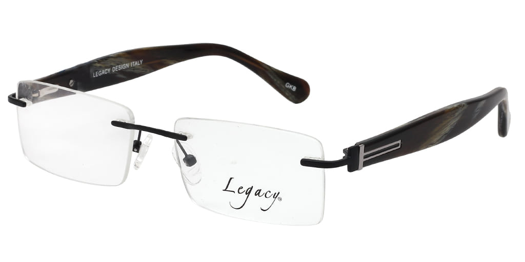 Inspira L9119R Frame Black Male RimLess Shell Frame — Black frame — view 2