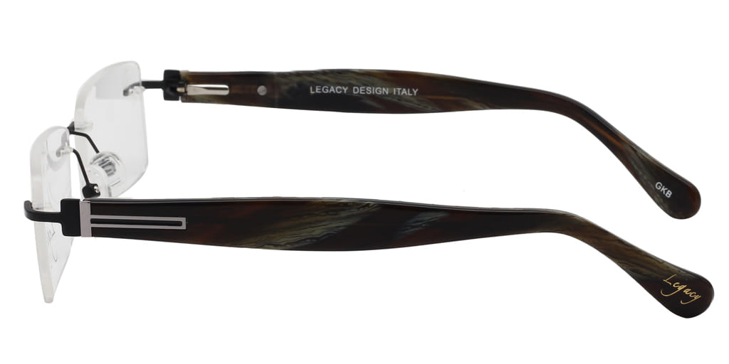 Inspira L9119R Frame Black Male RimLess Shell Frame — Black frame — view 4