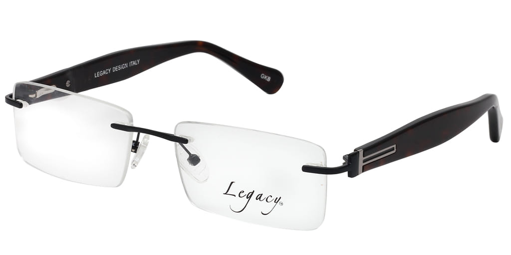 Inspira L9119R Frame Black Male RimLess Shell Frame — Black frame — view 2