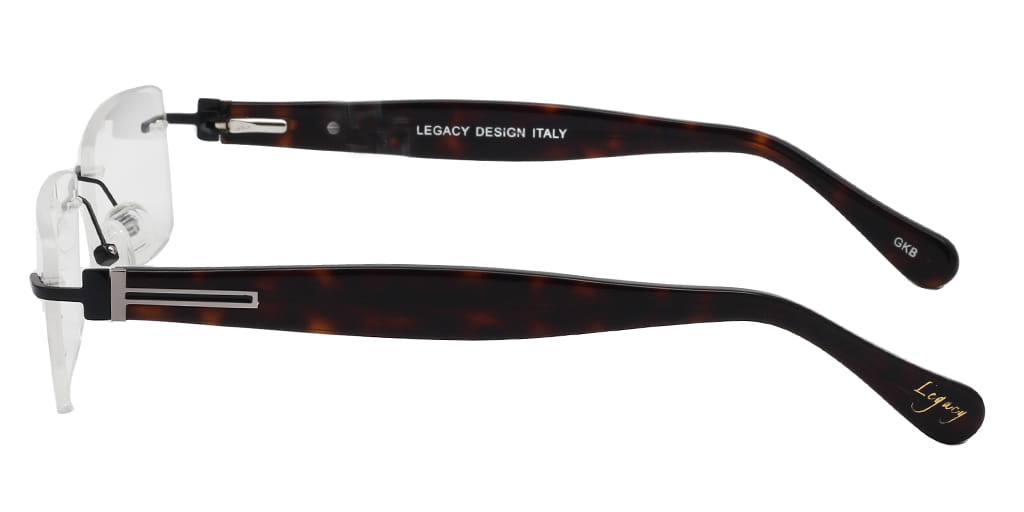 Inspira L9119R Frame Black Male RimLess Shell Frame — Black frame — view 4