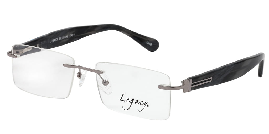 Inspira L9119R Frame Gun Metal Male RimLess Shell Frame — Gun Metal frame — view 2