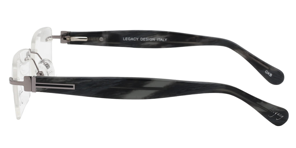 Inspira L9119R Frame Gun Metal Male RimLess Shell Frame — Gun Metal frame — view 4