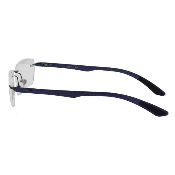 Inspira 1617SZ Frame Blue Unisex RimLess Carbon Fiber Frame — Blue frame — view 4