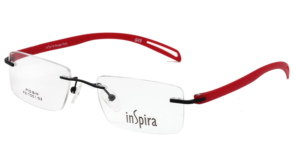 Inspira PS-7001 Frame Black Unisex RimLess Shell Frame — Black frame — view 2