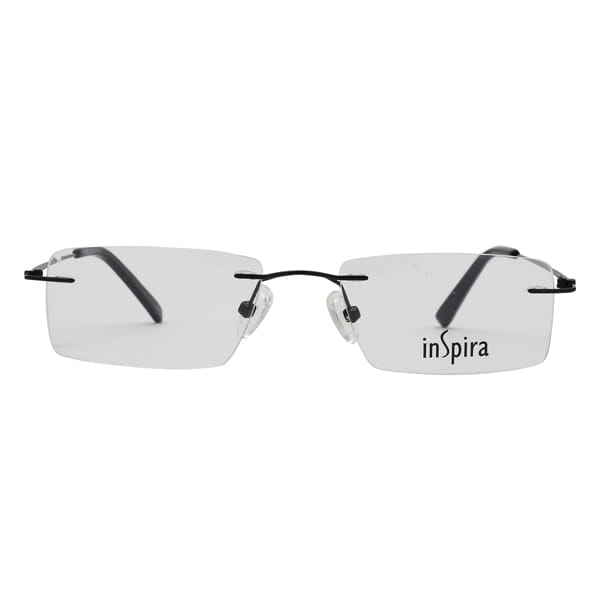Inspira 0416B Frame Black Unisex RimLess Metal Frame — Black frame — view 3