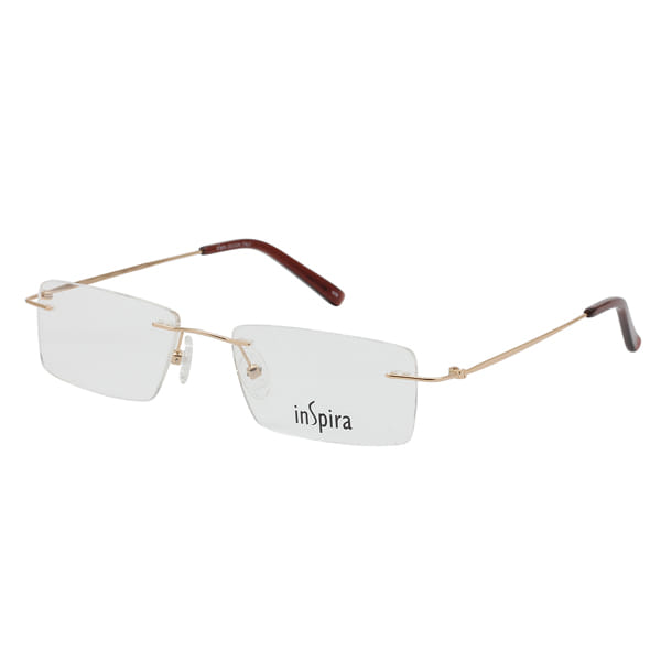 Inspira 0416B Frame Gold Unisex RimLess Metal — Gold frame