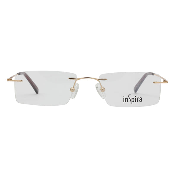 Inspira 0416B Frame Gold Unisex RimLess Metal Frame — Gold frame — view 3
