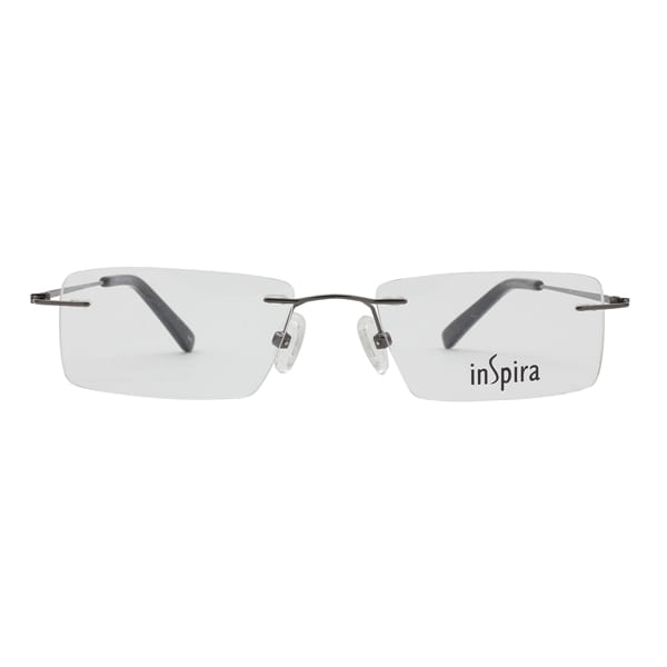 Inspira 0416B Frame Gun Metal Unisex RimLess Metal — Black frame