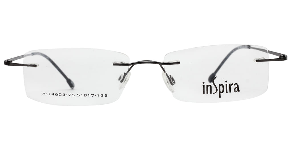 Inspira A-14603 Frame Gun Metal Unisex RimLess Metal — Gun Metal frame