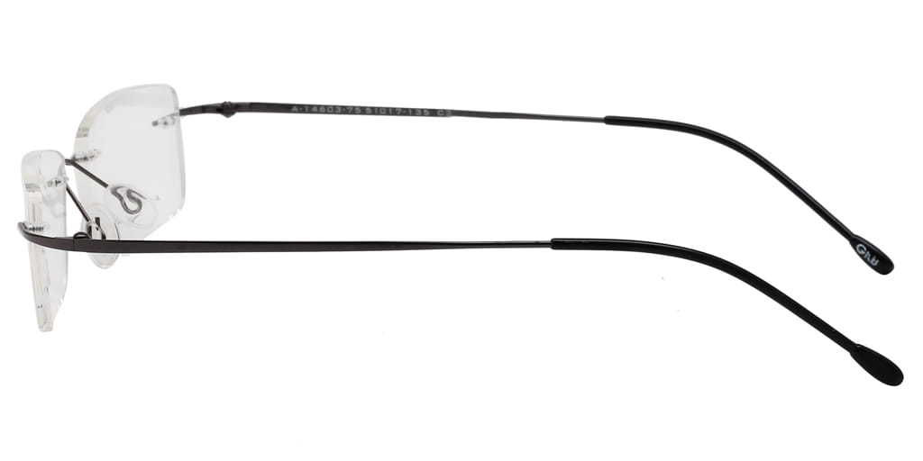 Inspira A-14603 Frame Gun Metal Unisex RimLess Metal Frame — Gun Metal frame — view 4