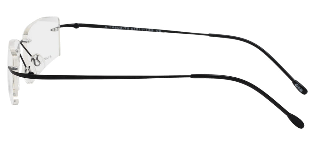Inspira A-14603 Frame Black Unisex RimLess Metal Frame — Black frame — view 4