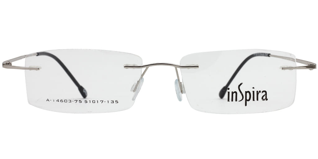 Inspira A-14603 Frame Silver Unisex RimLess Metal — Silver frame