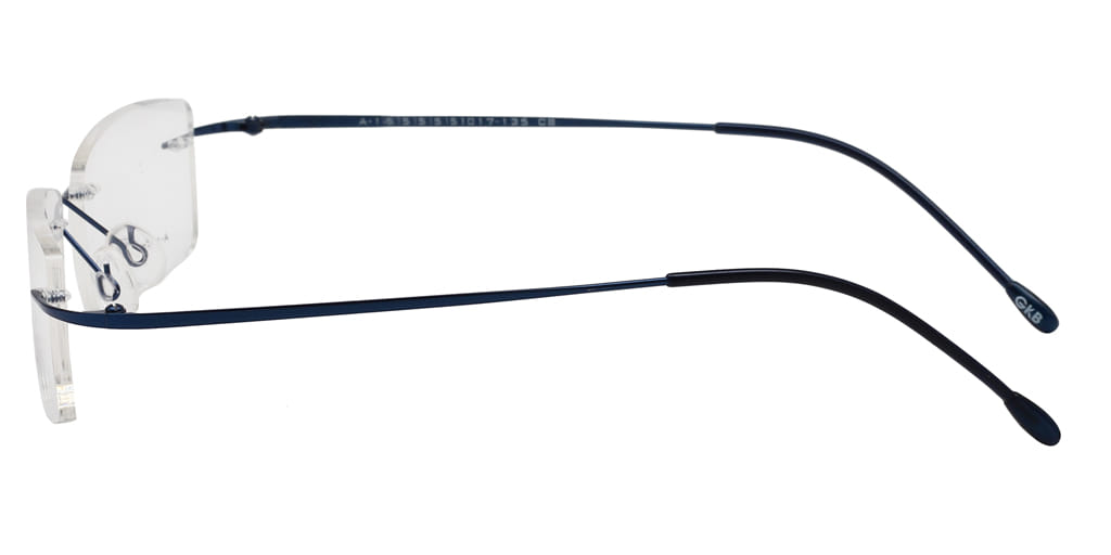 Inspira A-14603 Frame Blue Unisex RimLess Metal Frame — Blue frame — view 4