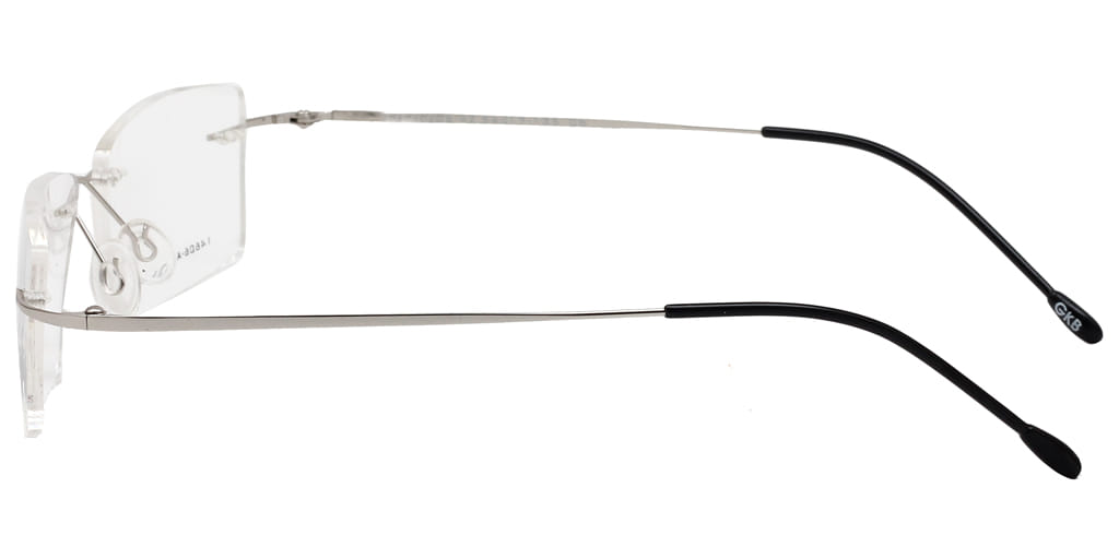 Inspira 14606-AZ Frame Silver Unisex RimLess Metal Frame — Silver frame — view 4