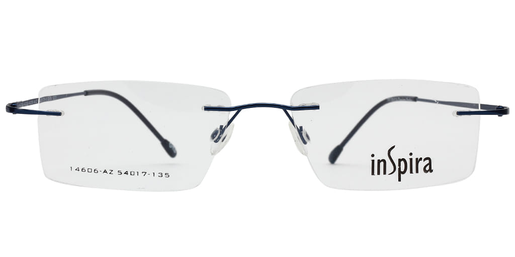 Inspira 14606-AZ Frame Blue Unisex RimLess Metal — Blue frame