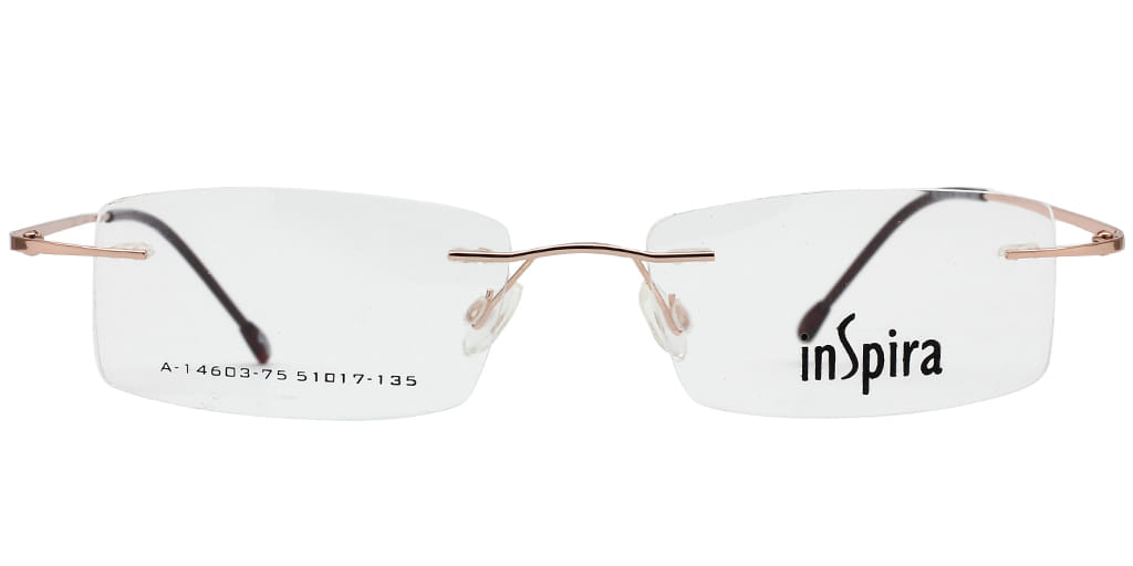 Inspira A-14603 Frame Gold Unisex RimLess Metal — Gold frame
