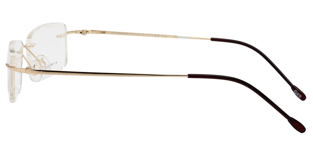 Inspira A-14603 Frame Gold Unisex RimLess Metal Frame — Gold frame — view 4