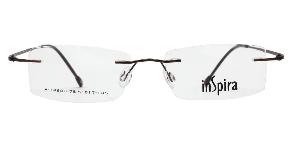 Inspira A-14603 Frame Brown Unisex RimLess Metal — Brown frame