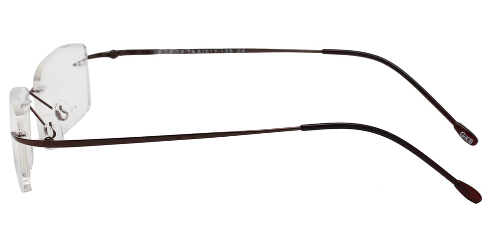 Inspira A-14603 Frame Brown Unisex RimLess Metal Frame — Brown frame — view 4