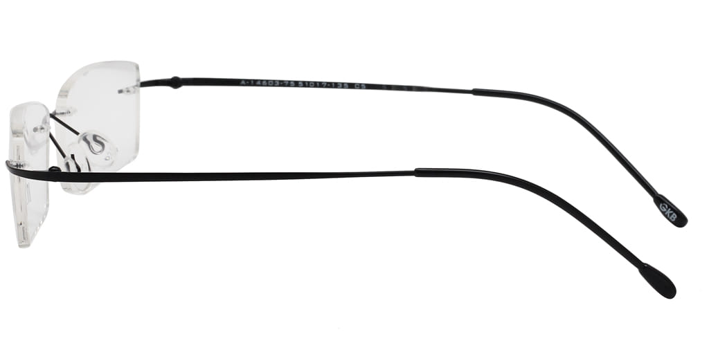 Inspira A-14603 Frame Black Unisex RimLess Metal Frame — view 4