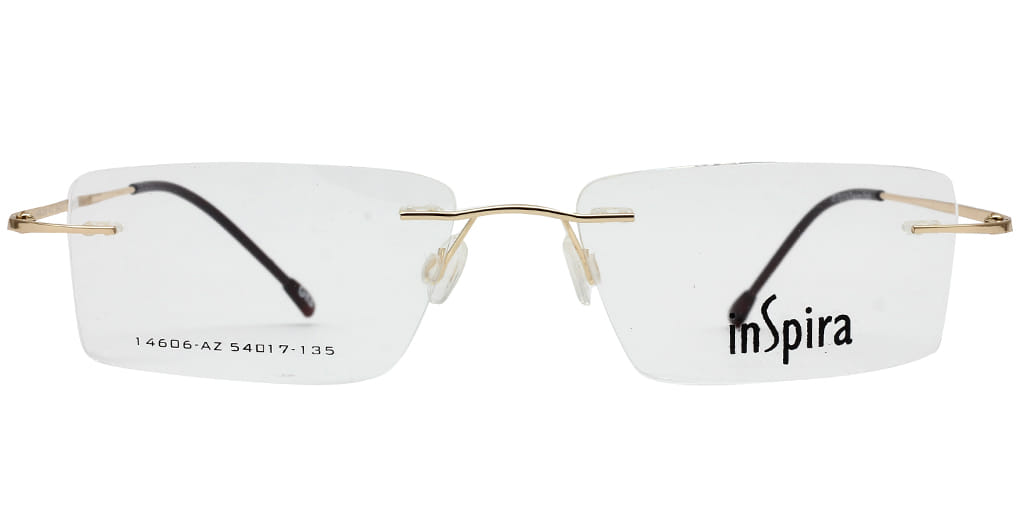 Inspira 14606-AZ Frame Gold Unisex RimLess Metal — Gold frame