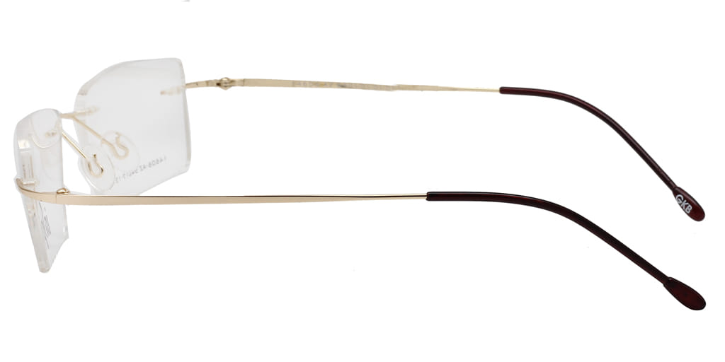 Inspira 14606-AZ Frame Gold Unisex RimLess Metal Frame — Gold frame — view 4