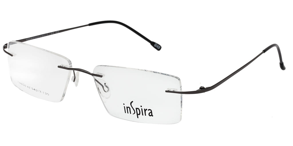 Inspira 14606-AZ Frame Gun Metal Unisex RimLess Metal Frame — Gun Metal frame — view 2