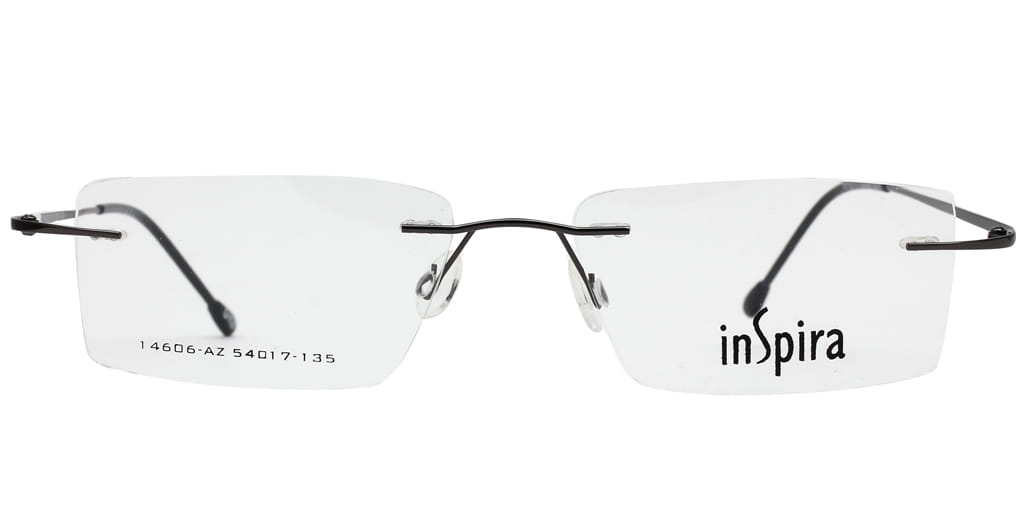 Inspira 14606-AZ Frame Gun Metal Unisex RimLess Metal — Gun Metal frame