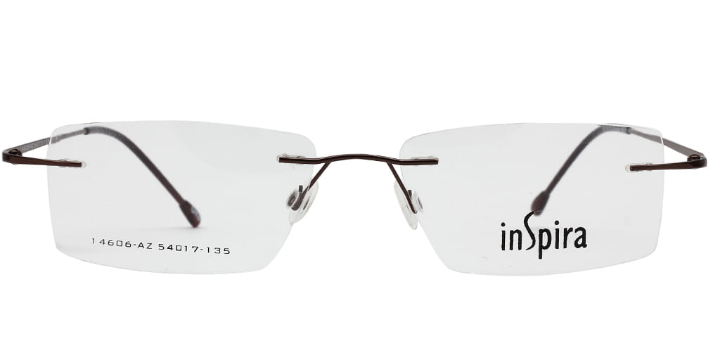 Inspira 14606-AZ Frame Brown Unisex RimLess Metal — Brown frame