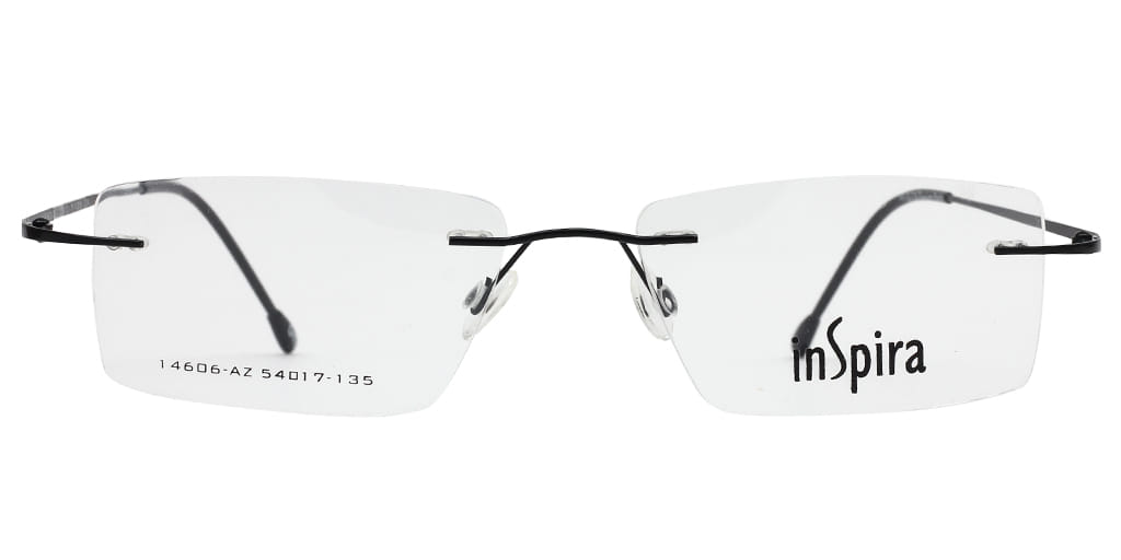 Inspira 14606-AZ Frame Black Unisex RimLess Metal — Black frame