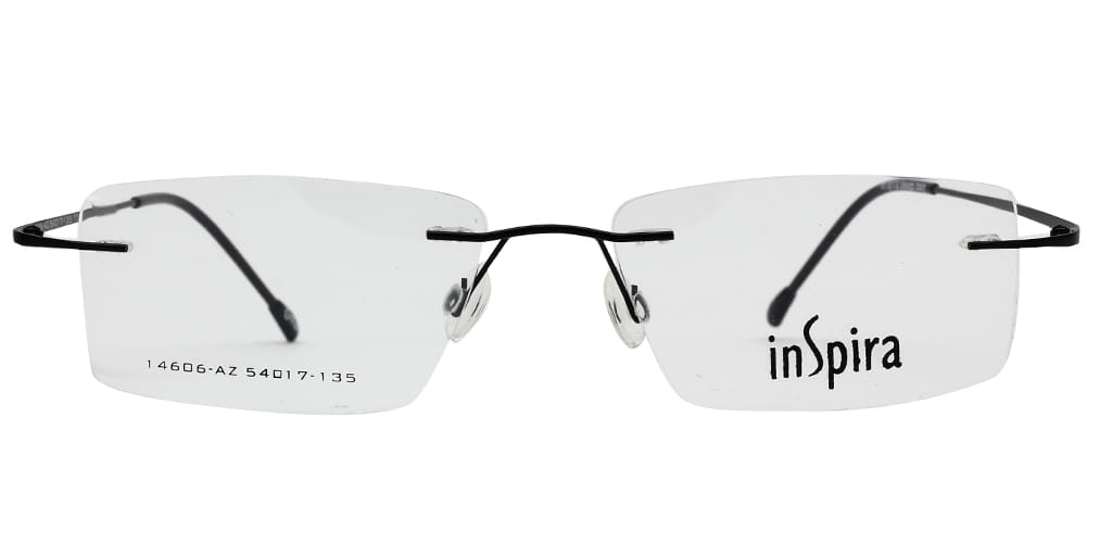 Inspira 14606-AZ Frame Black Unisex RimLess Metal — Black frame