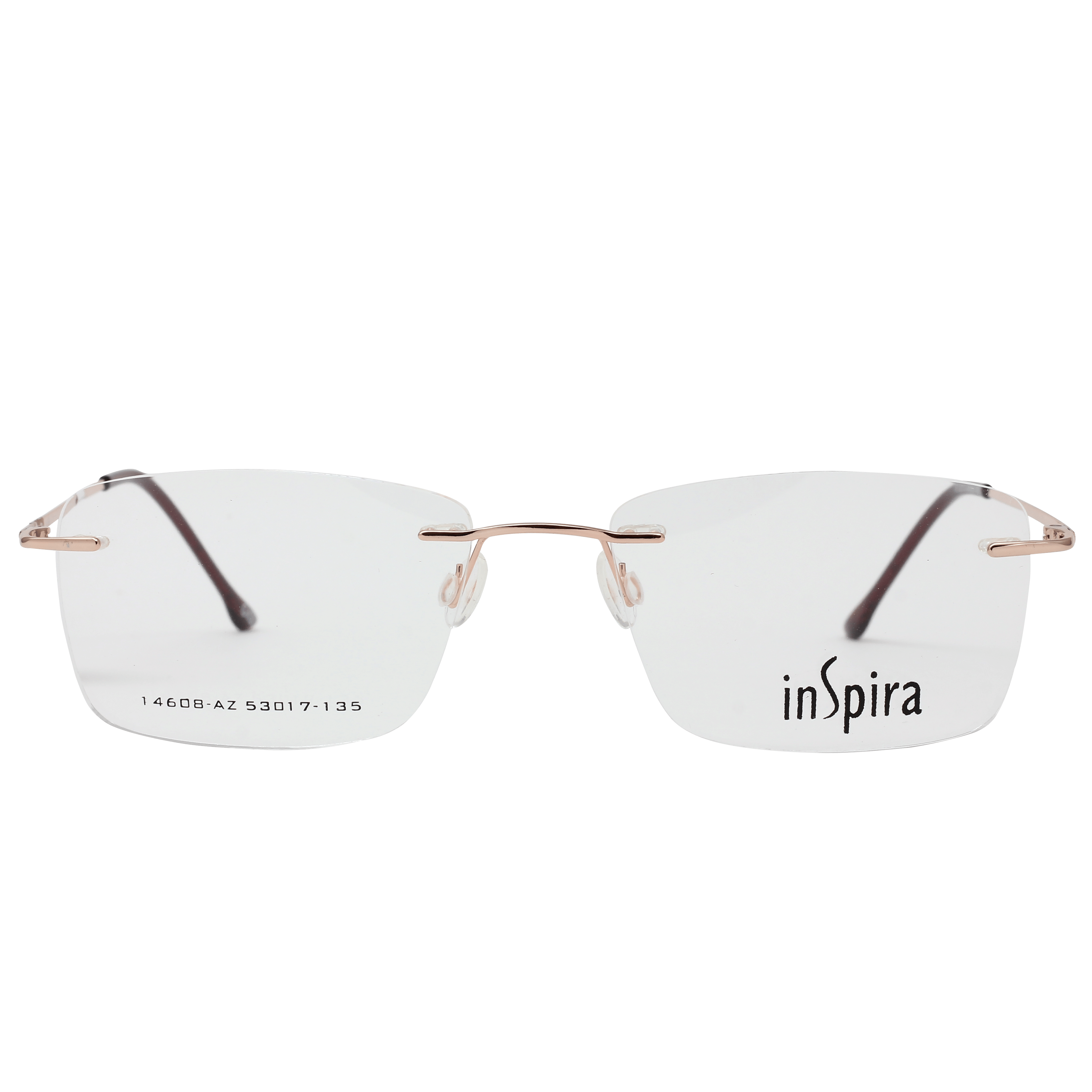 Inspira 14608-AZ Frame Gold Unisex RimLess Metal Frame — Gold frame — view 2