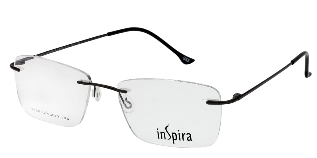 Inspira 14608-AZ Frame Gun Metal Unisex RimLess Metal Frame — view 2