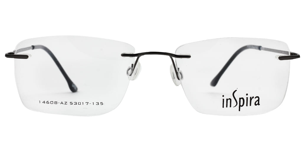 Inspira 14608-AZ Frame Gun Metal Unisex RimLess Metal — Gold frame