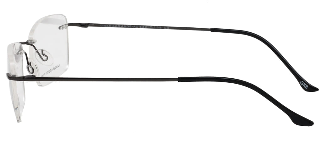 Inspira 14608-AZ Frame Gun Metal Unisex RimLess Metal Frame — view 4